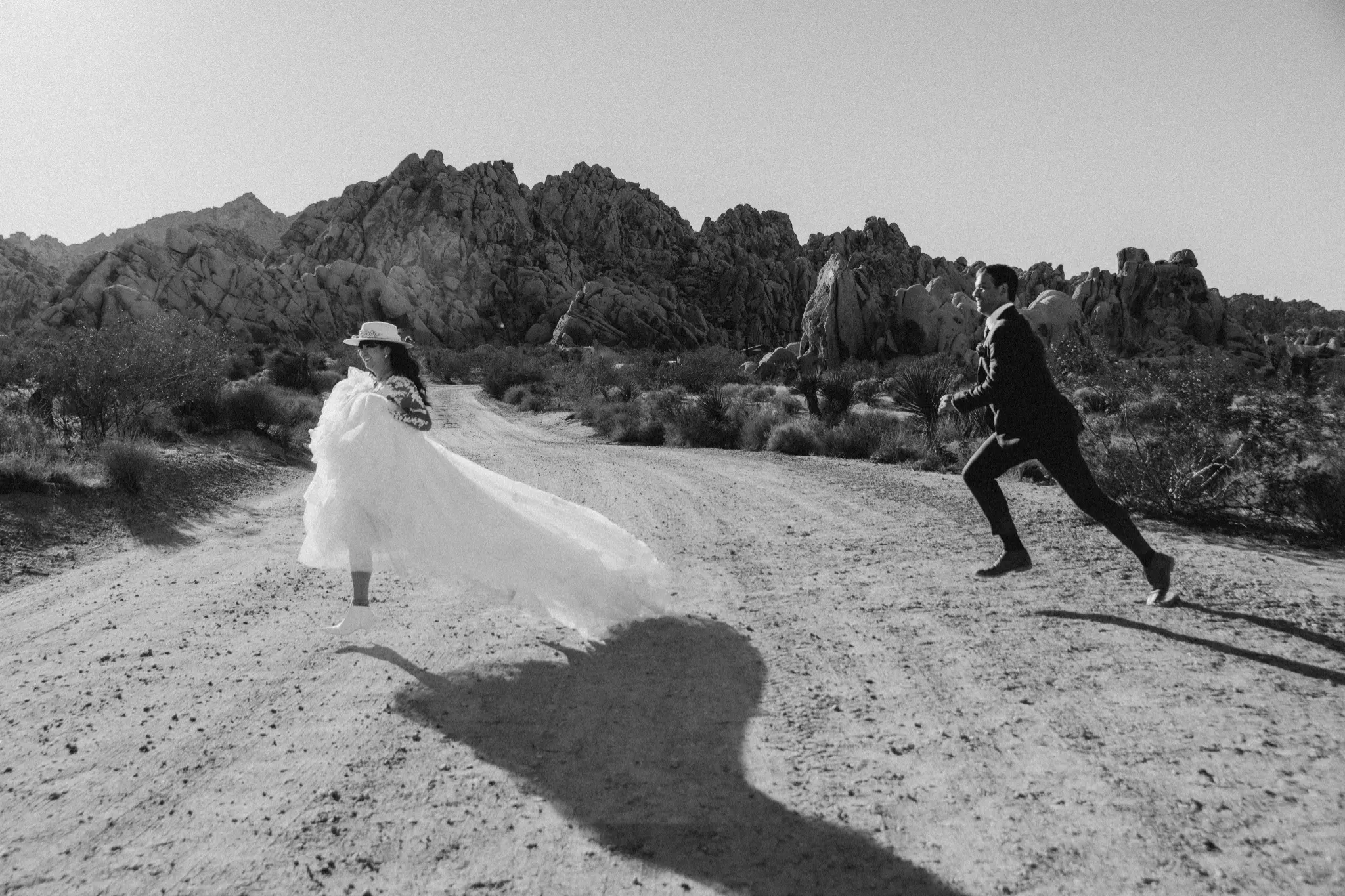 Desert elopement photography - couple in landscape