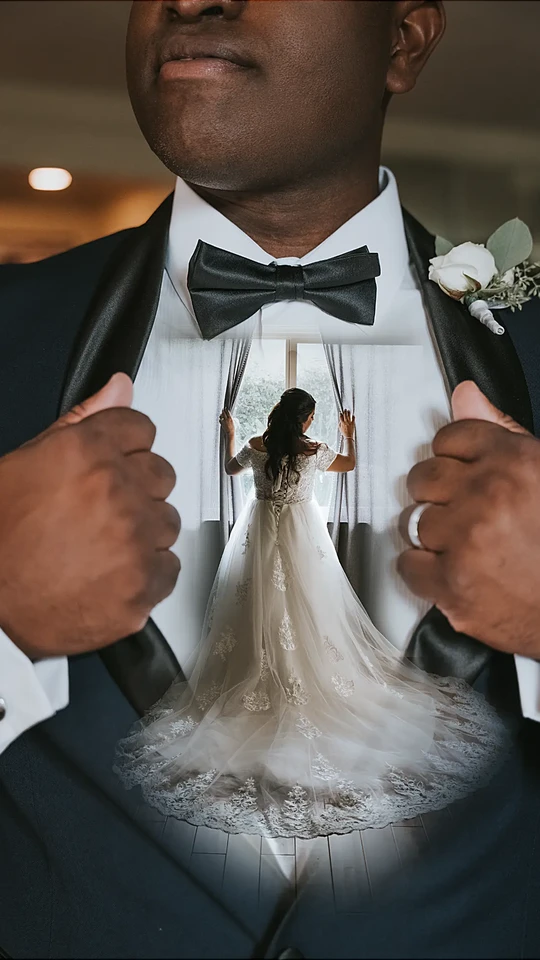 Cinematic wedding photography in Southern California - groom and bride portrait